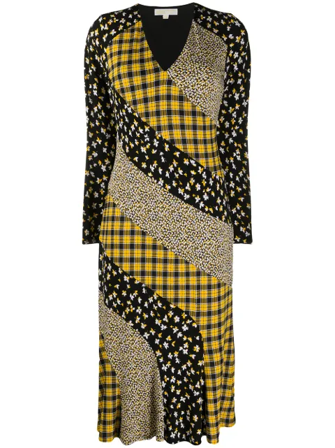 Michael Michael Kors panelled midi dress Black MH98ZNGDNC
