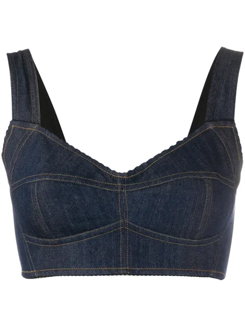 Dolce & Gabbana denim bralet Blue F7Y28DG899T