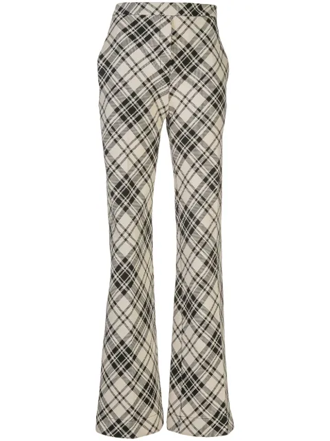 Ellery flared plaid pattern trousers Black 30046821143