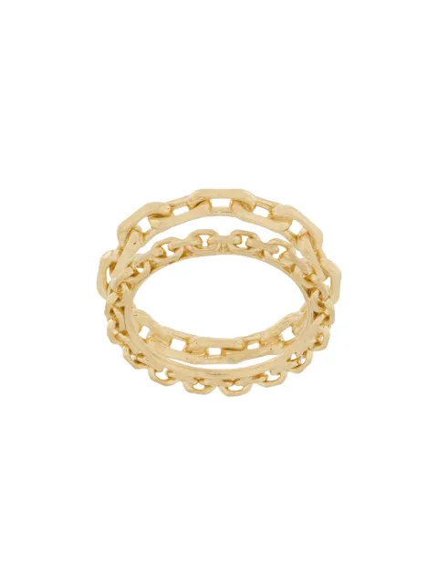 Wouters & Hendrix chain-embellished stacked ring Gold RDR5G