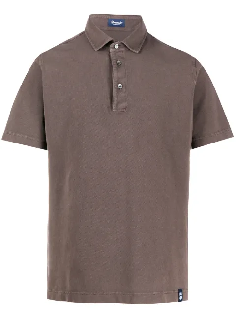 Drumohr plain short-sleeved polo shirt Brown DTS202