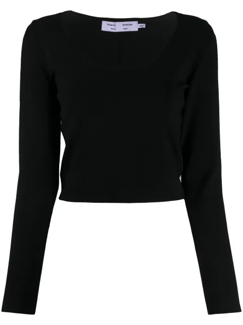 Proenza Schouler White Label scoop-neck long-sleeved jumper Black WL2037436KL004