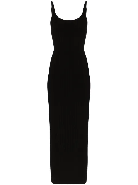 Rabanne ribbed-knit maxi dress Black 20EMRO040ML0027