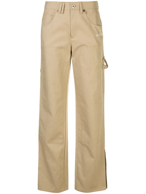 Off-White punch hole Arrows logo trousers Neutrals OWCA101R20H360684800