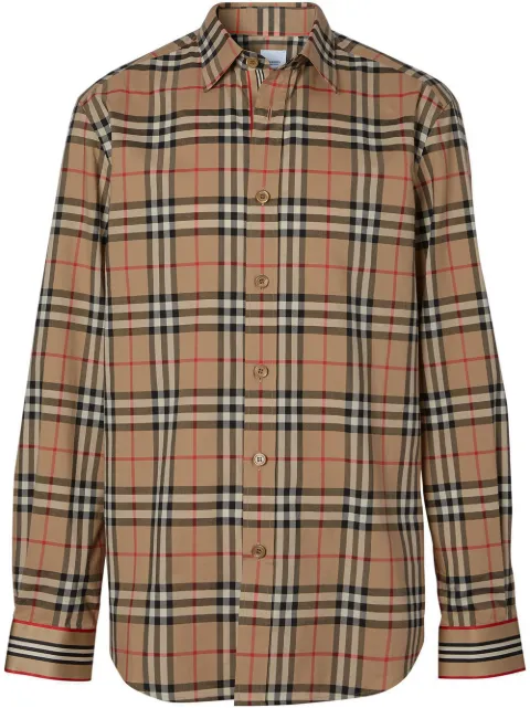 Burberry Icon Stripe cuff Vintage check shirt Neutrals 8027778