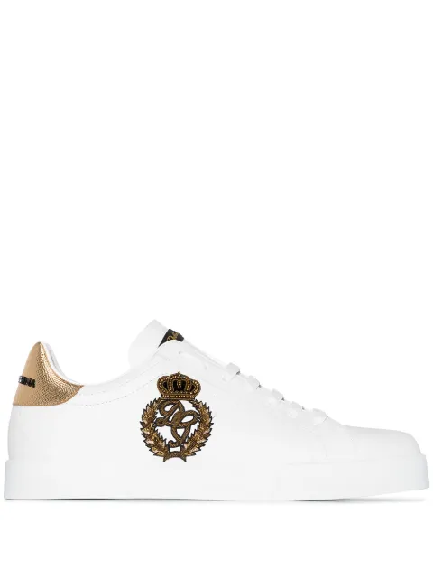 Dolce & Gabbana Portofino crown-patch leather sneakers White CS1761AH136