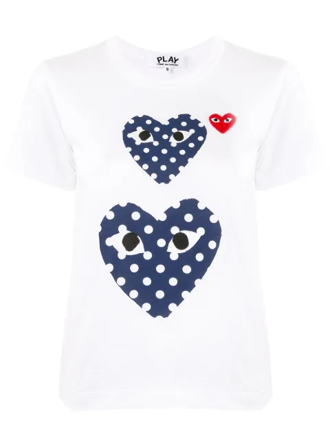 Comme Des Garçons Play heart-print crew neck T-shirt White P1T237