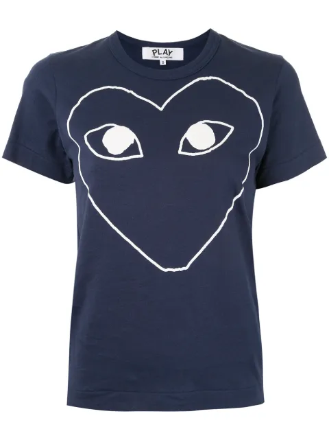 Comme Des Garçons Play logo print T-shirt Blue P1T181