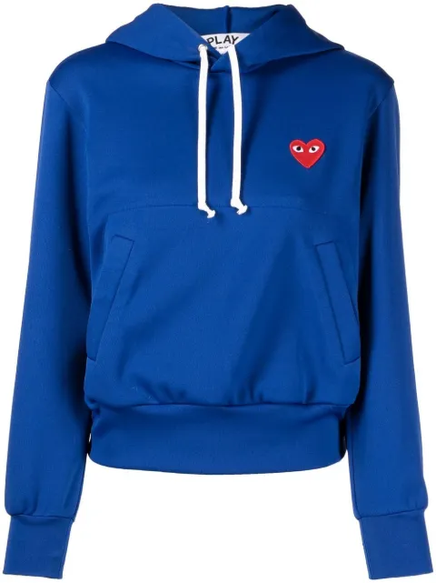 Comme Des Garçons Play heart-patch drawstring hoodie Blue P1T173