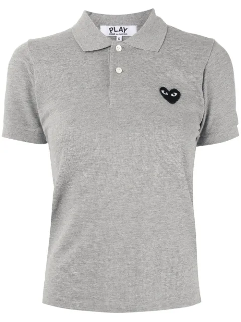 Comme Des Garçons Play logo embroidered polo shirt Grey P1T077