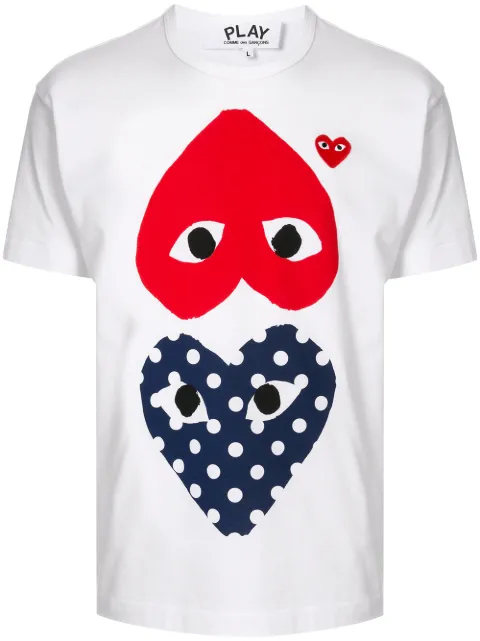 Comme Des Garçons Play heart print crew neck T-shirt White P1T240