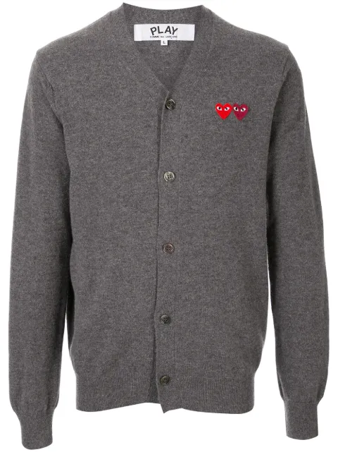 Comme Des Garçons Play embroidered logo cardigan Grey P1N058