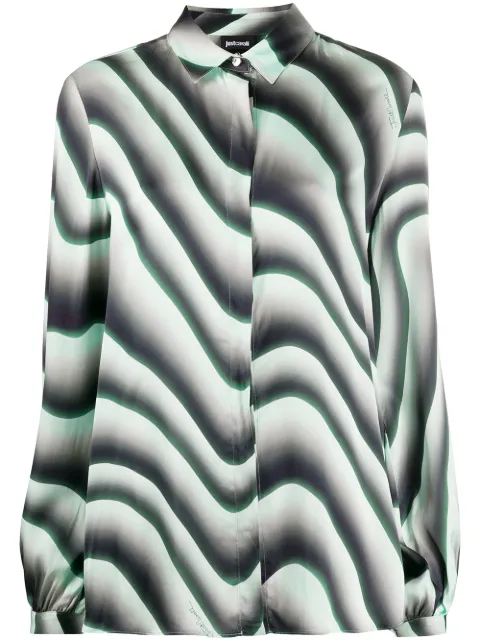 Just Cavalli illusional print shirt Black S04DL0257N39488