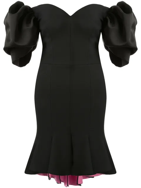 Alexander McQueen peplum hem off-shoulder dress Black 610666QJAAA