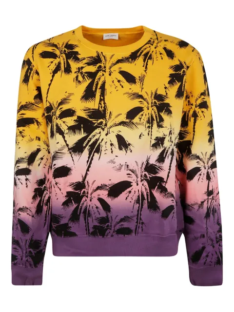 Saint Laurent palm-trees print sweatshirt Multicolour 603302YBOY2