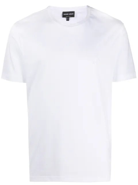 Giorgio Armani embroidered logo T-shirt White 3HSM72SJTKZ