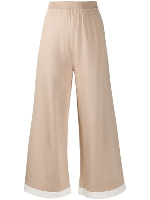 Boutique Moschino cropped wide leg trousers Neutrals 03811103