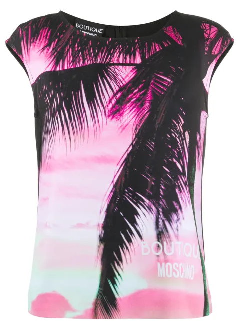 Boutique Moschino palm tree print top Pink 02101134
