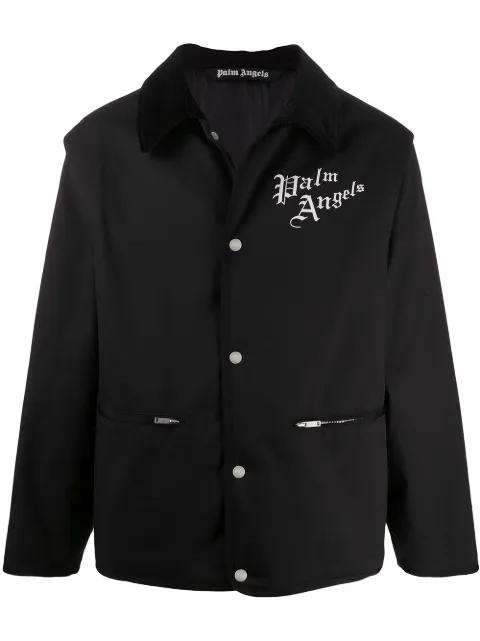 Palm Angels logo denim jacket Black PMEA100S207310141088