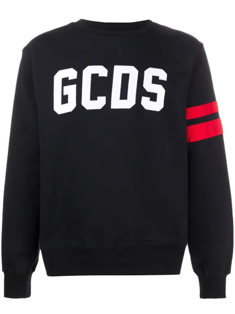 GCDS logo embroidered sweatshirt Black CC94M021003