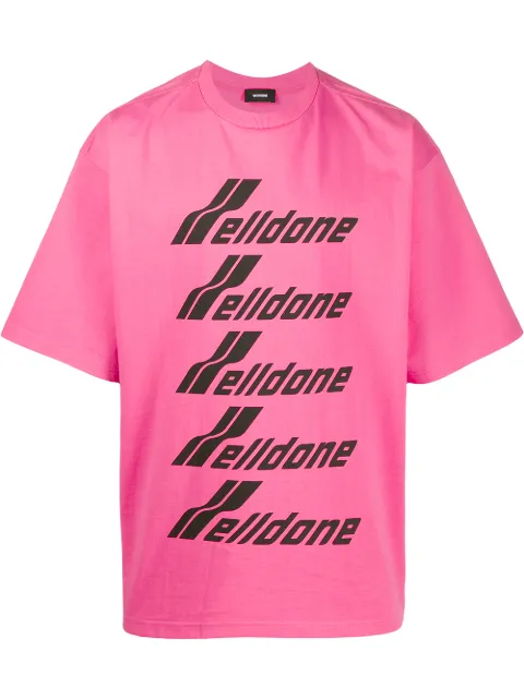 We11done oversized logo-print T-shirt Pink WDTP620074U
