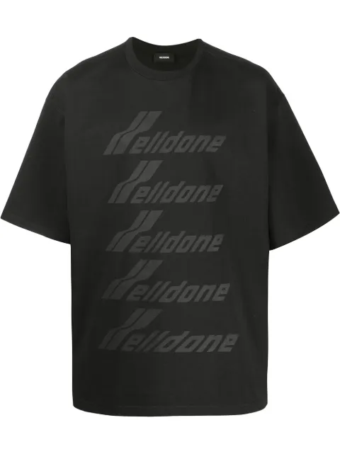 We11done oversized logo-print T-shirt Black WDTP620074UBK