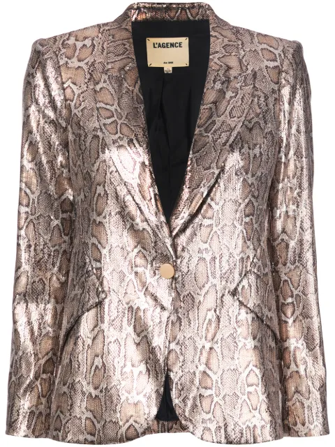 L'Agence sequin leopard print blazer Brown 1377SNS