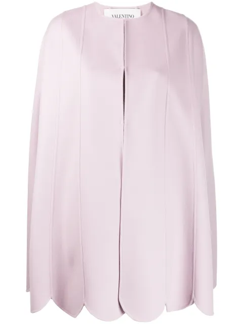 Valentino Garavani scalloped hem cape Pink BCG1N015E