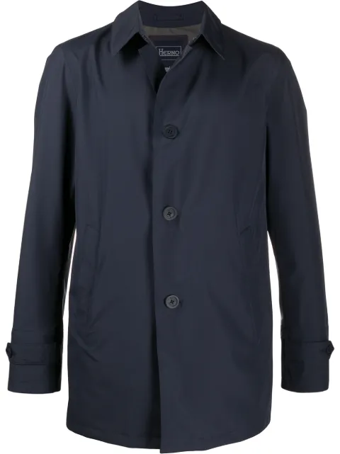 Herno point-collar button-through coat Blue IM039UL11101