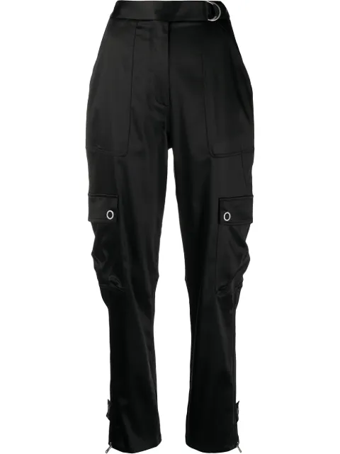 SIMKHAI high-rise cargo-pocket trousers Black JS4002Q