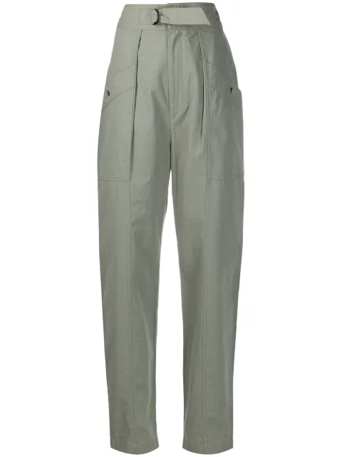 MARANT ÉTOILE high-waisted tapered trousers Green PA152020P014E