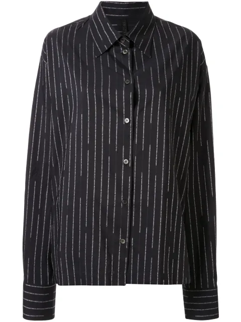 UNRAVEL PROJECT logo-stripe shirt Black UWGA052R20FAB0011001