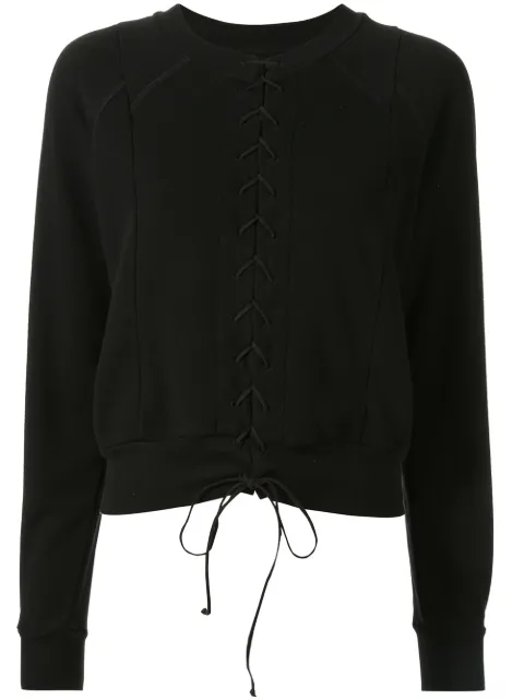 UNRAVEL PROJECT lace front sweatshirt Black UWBA048R20FLE0011000