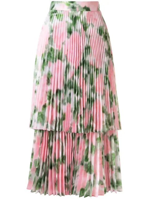Richard Quinn floral print pleated skirt Pink RQSS2057PTAFFETA