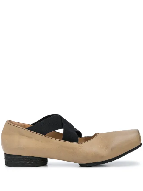 Uma Wang cross strap ballerina shoes Brown US9003UW029