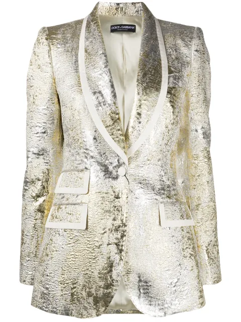 Dolce & Gabbana metallic textured blazer Gold F29FDTHJMJS