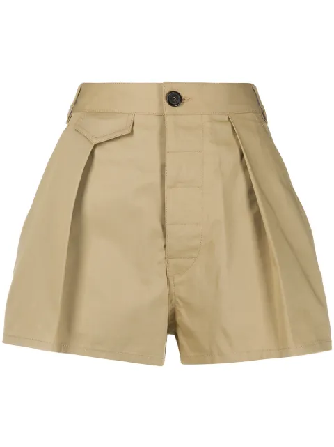 DSQUARED2 front pleat high-waisted shorts Neutrals S72MU0350S35175
