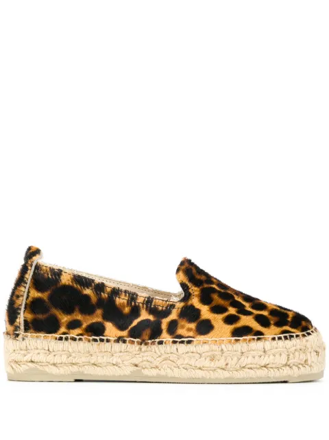 Manebi leopard pattern espadrilles Brown D62D0