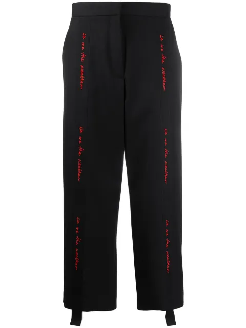 Stella McCartney WATW embroidered-tape tailored trousers Black 600496SFB18