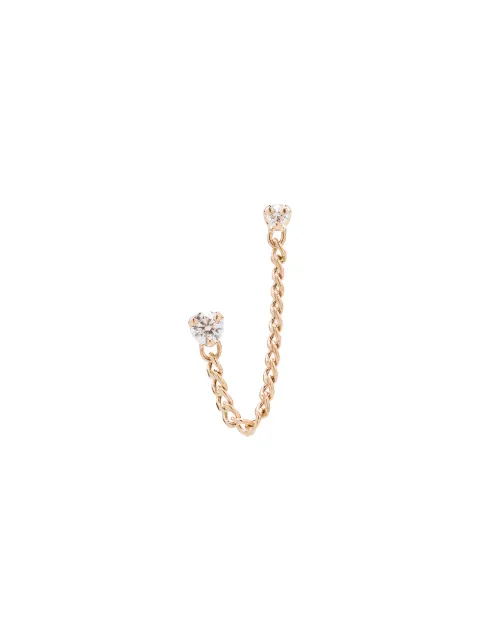 Zoë Chicco 14kt gold diamond stud chain earring Gold 2SCE8D