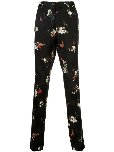 AMIRI floral embroidered pleated trousers Black Y0M09166JA