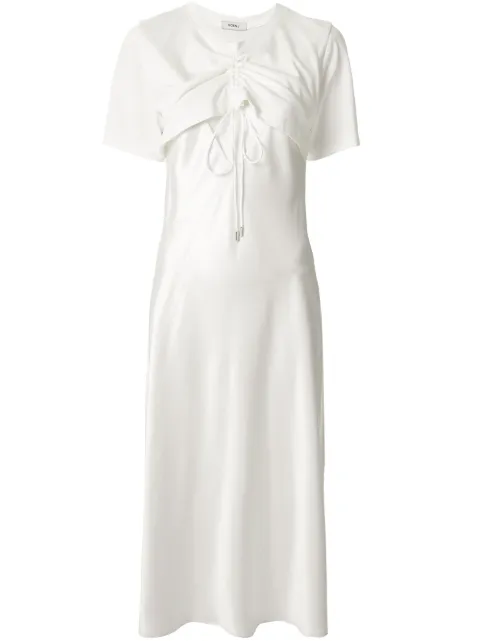 Goen.J cutout detail flared dress White GJ20RSDS11