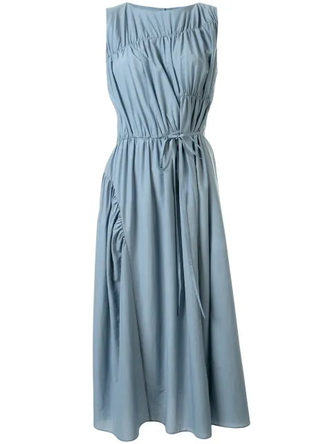 Goen.J multi-directional ruched shift dress Blue GJ20RSDS02