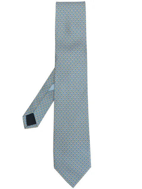 Ferragamo Gancini print silk tie Blue 722510