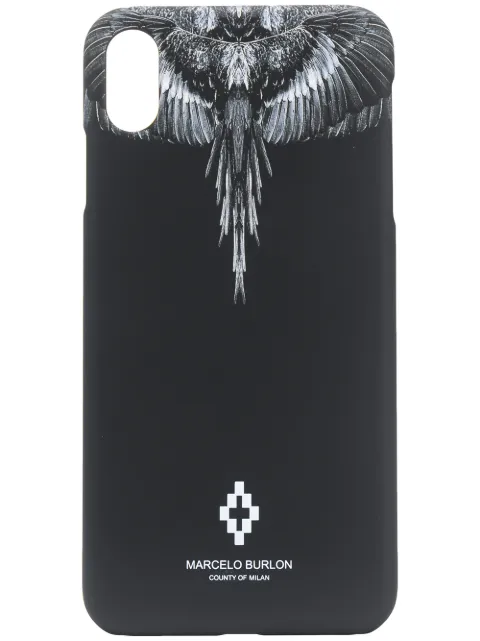 COUNTY OF MILAN wings print iPhone XS Max case Black CMPA012R20MAT0011010