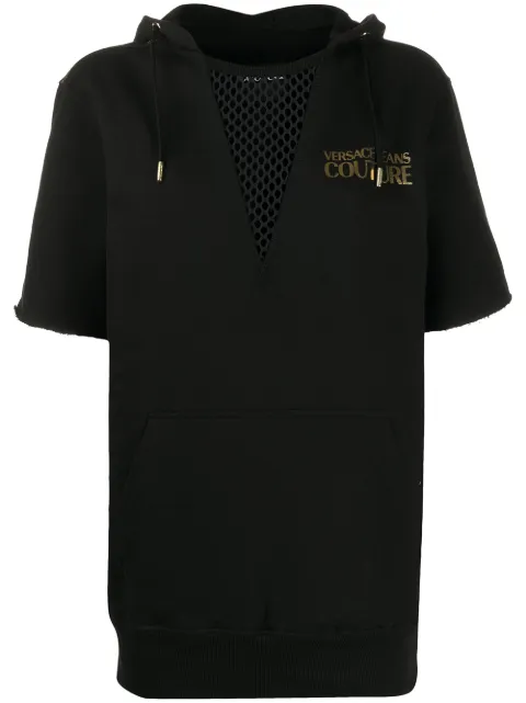 Versace Jeans Couture mesh panel hoodie Black B6HVA77013956899