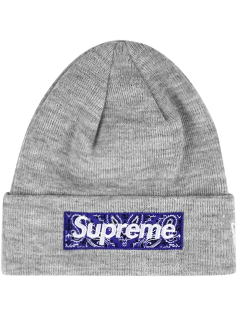 Supreme x New Era Box Logo knitted beanie Grey SU8365