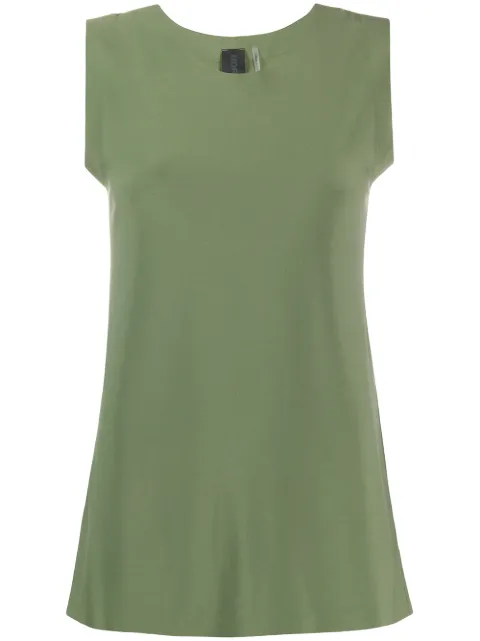 Norma Kamali round neck tank top Green KK4296PL107