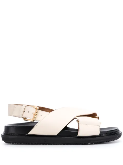 Marni Fussbet criss-cross sandals Neutrals FBMS005201P3614