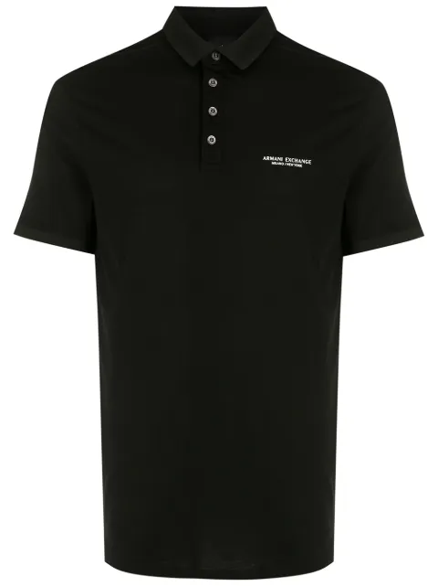 Armani Exchange logo-print polo shirt Black 8NZF80Z8H4Z